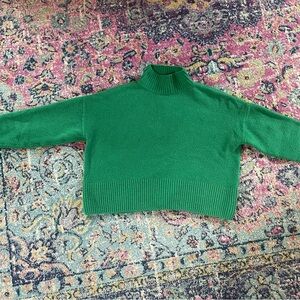 & Other Stories mock neck sweater in kelly green